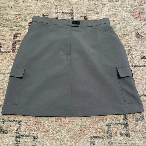 Vintage Y2K No Boundaries Grey mini cargo skirt with pockets juniors size 13 - Picture 8 of 12